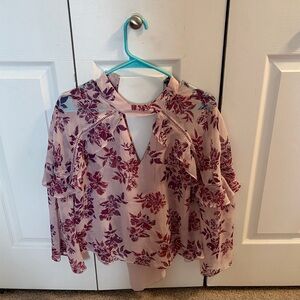 Express Pink Floral Blouse